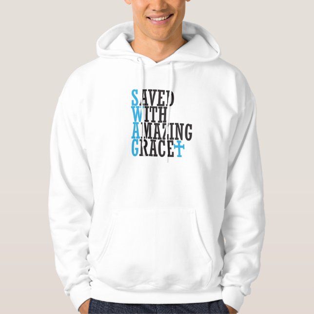 Christian SWAG Cross Hooded Sweatshirt Cool Unique (Front)