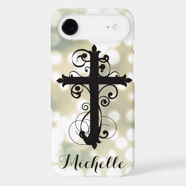 Christian Swirling Cross Custom iPhone Case (Back)