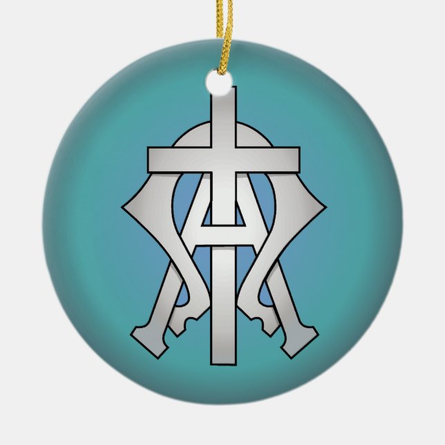 Christian Symbol Ceramic Ornament (Front)
