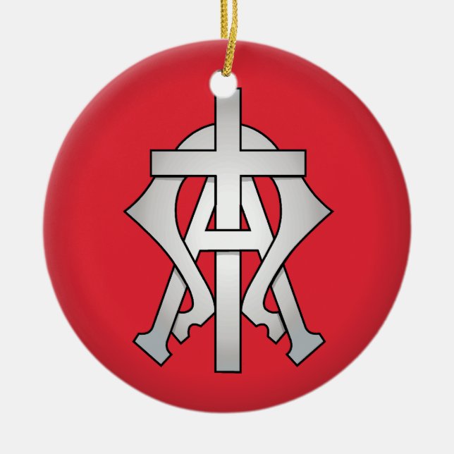 Christian Symbol Christmas Tree Ornament (Front)
