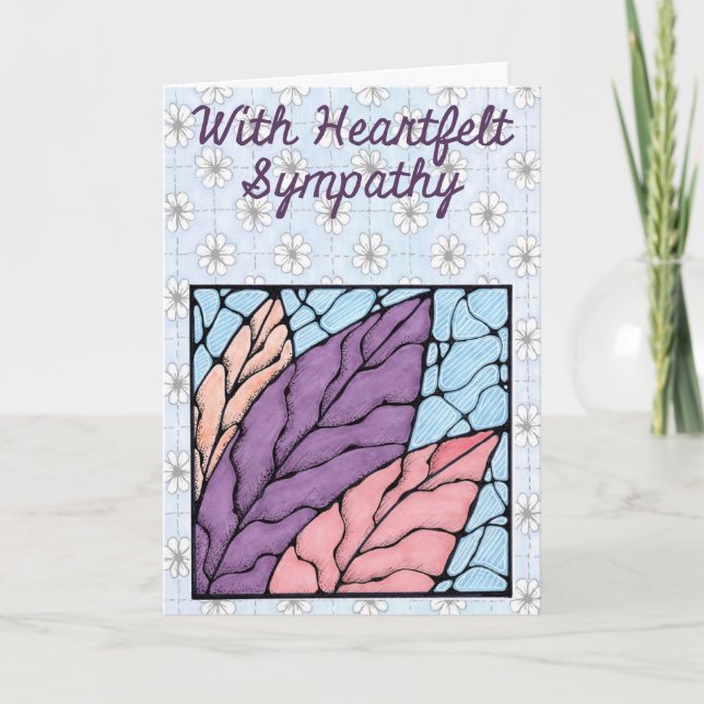 Christian Sympathy Card Leaf Design  (Front)