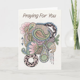 Christian Sympathy Card Multi Coloured Doodle Art