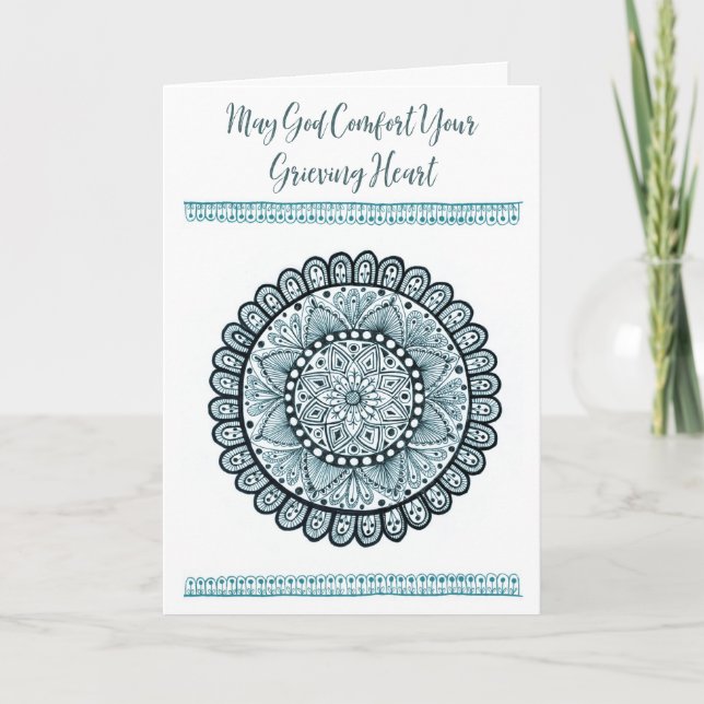 Christian Sympathy Card with Green Medallion (Front)