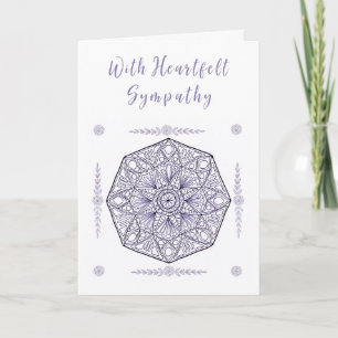 Christian Sympathy Card with Purple Medallion 