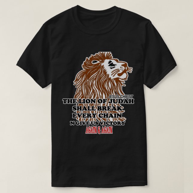 Christian T Shirt The Lion of The Tribe of Judah (Design Front)
