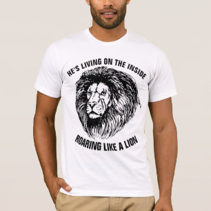 Christian T-Shirts, HE'S LIVING ON INSIDE LION T-Shirt