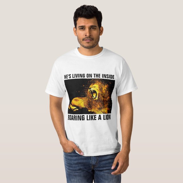 CHRISTIAN T-shirts, LION OF JUDAH ROARING T-Shirt (Front Full)