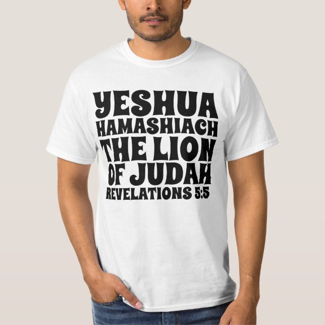 CHRISTIAN T-Shirts, YESHUA LION OF JUDAH T-Shirt (Front)