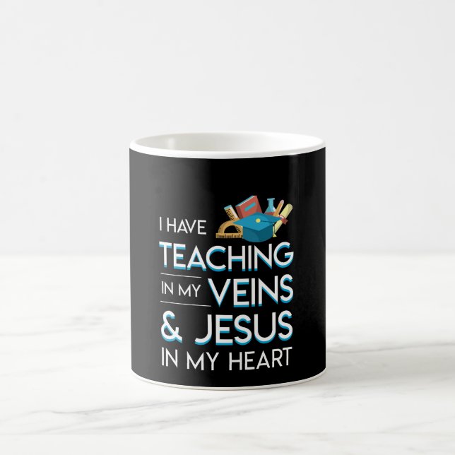 Christian Teacher In Vein Jesus In Heart Coffee Mug (Center)