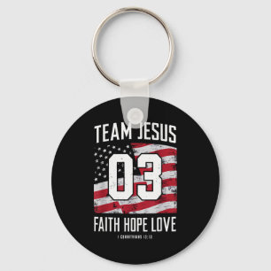 Christian - Team Jesus 03 Faith Hope Love Key Ring
