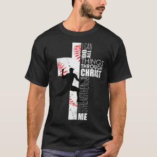 Christian Teen Boys Kids Baseball Pitcher Religiou T-Shirt
