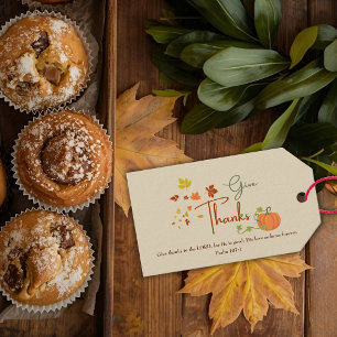 Christian Thanksgiving Personalised Family Name Gift Tags