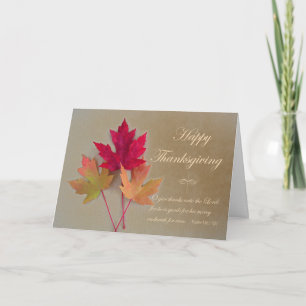 Christian Thanksgiving Psalm 136 Fall Leaves Card