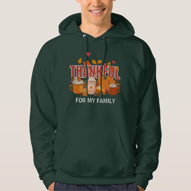 Christian Thanksgiving Pumpkin THANKFUL Family Hoodie (Front)