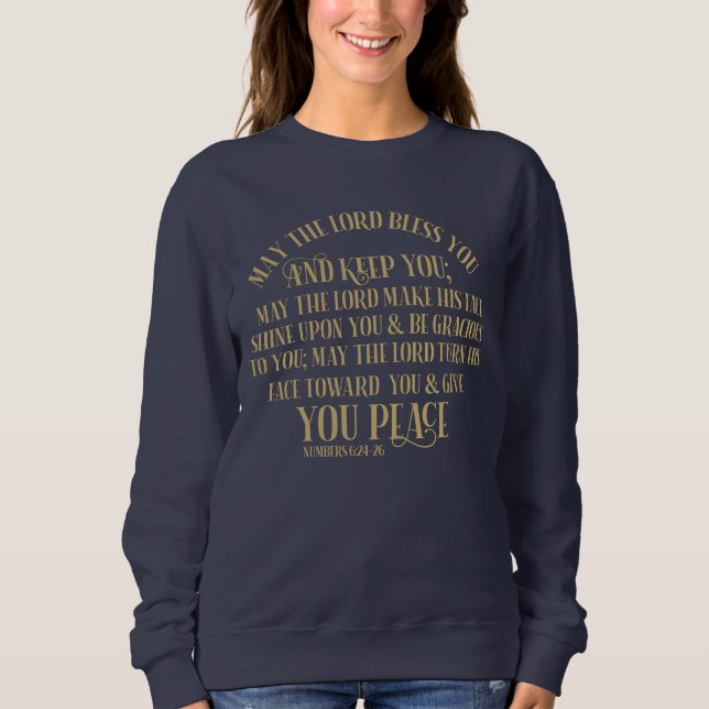 Christian The Blessing Numbers 6:24-26 Gold Sweatshirt (Front)