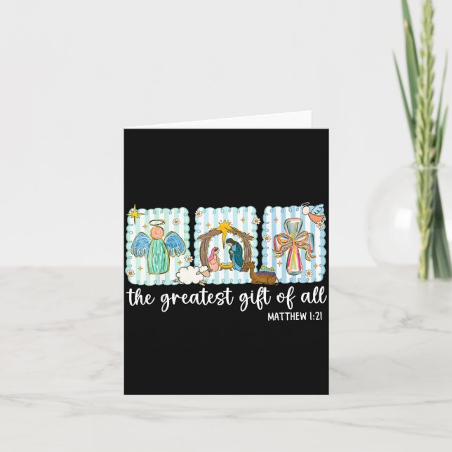 Christian The Greatest Gift For All Christmas Nati Card (Front)