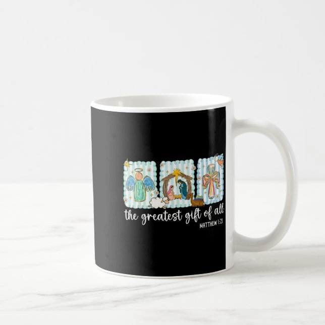 Christian The Greatest Gift For All Christmas Nati Coffee Mug (Right)