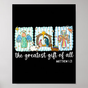 Christian The Greatest Gift For All Christmas Nati Poster
