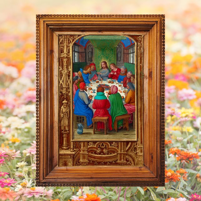 Christian The Last Supper Jesus Eucharist Easter Poster (Religious Christian Catholic The Last Supper Jesus Christ Eucharist Holy Communion Easter Poster)