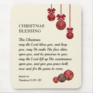 Christian   THE LORD BLESS YOU   Christmas Baubles Mouse Pad