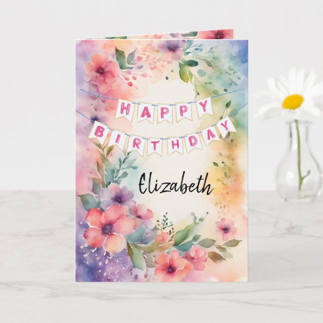 Christian Themed Folded Birthday Greeting Card (Small Plant)