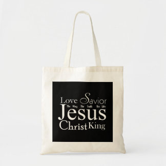Christian Titles of Jesus Black Tote Bag