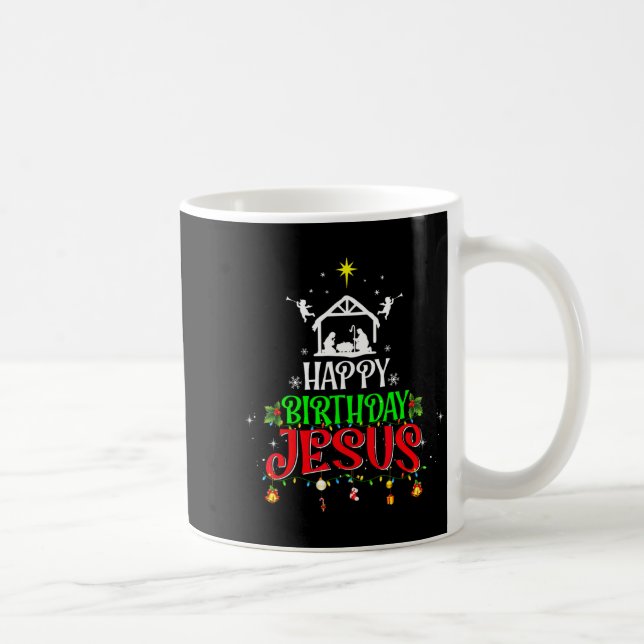 Christian Tree Christmas Happy Birthday Jesus Wome Coffee Mug (Right)