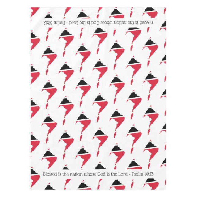 Christian TRINIDAD & TOBAGO Blessed Nation Psalm Tablecloth (Front)