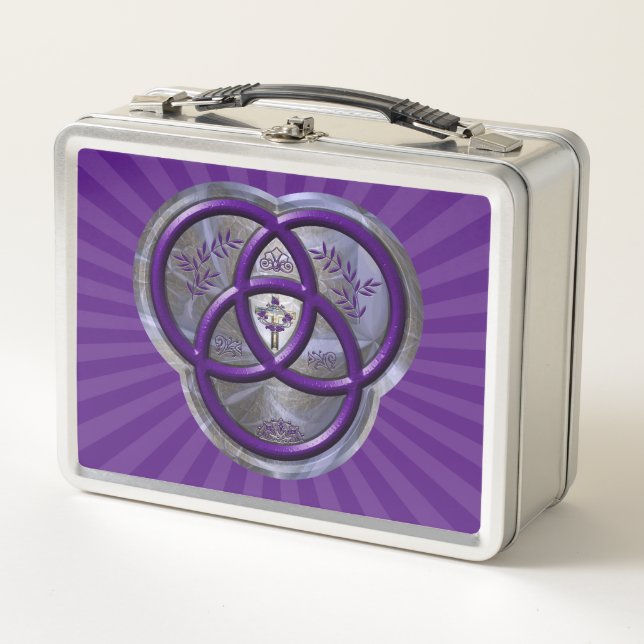  Christian Trinity Rings with Cross Metal Lunch Box (Front)