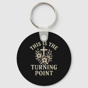 Christian Turning Int Cross Floral Faith Design Key Ring