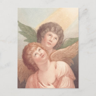 Christian Two Cherubs in Eastern Orthodox Postcard