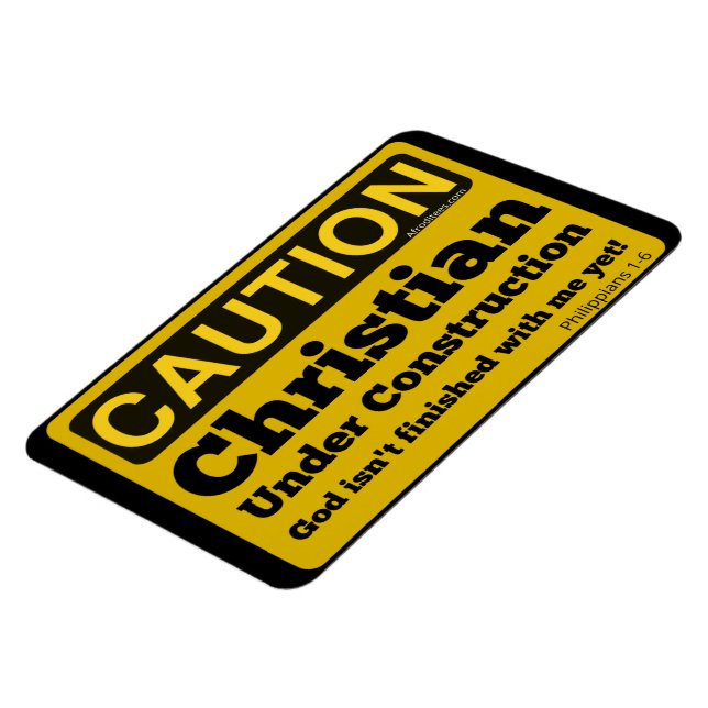 Christian Under Construction Fridge Magnet (Left Side)