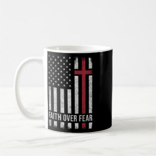 Christian Us Usa Flag American Christ Faith Over F Coffee Mug