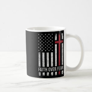 Christian Us Usa Flag American Christ Faith Over F Coffee Mug