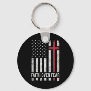 Christian Us Usa Flag American Christ Faith Over F Key Ring