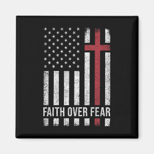 Christian Us Usa Flag American Christ Faith Over F Magnet
