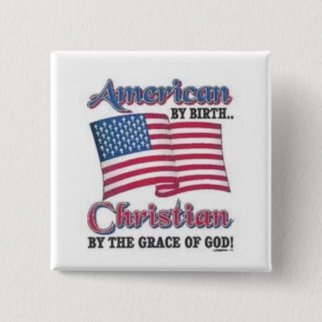 christian usa 15 cm square badge (Front)