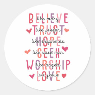 Christian Valentine Day Jesus Religious Valentine  Classic Round Sticker