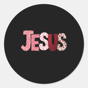 Christian Valentine Day Jesus Religious Valentine Classic Round Sticker