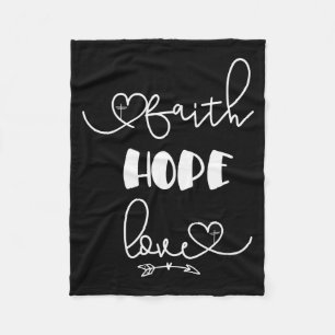Christian Valentine Gift Rustic Faith Hope Love Wi Fleece Blanket