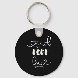 Christian Valentine Gift Rustic Faith Hope Love Wi Key Ring
