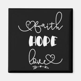 Christian Valentine Gift Rustic Faith Hope Love Wi Magnet