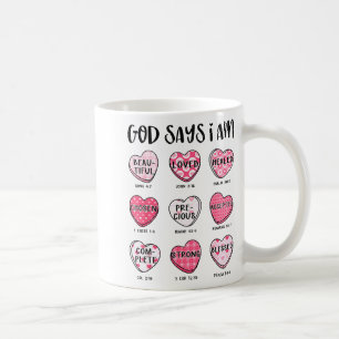 Christian Valentine God Says Bible Verses Hearts F Coffee Mug