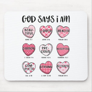 Christian Valentine God Says Bible Verses Hearts F Mouse Pad