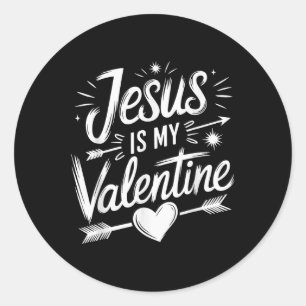 Christian Valentine Jesus Is My Valentine, Valenti Classic Round Sticker