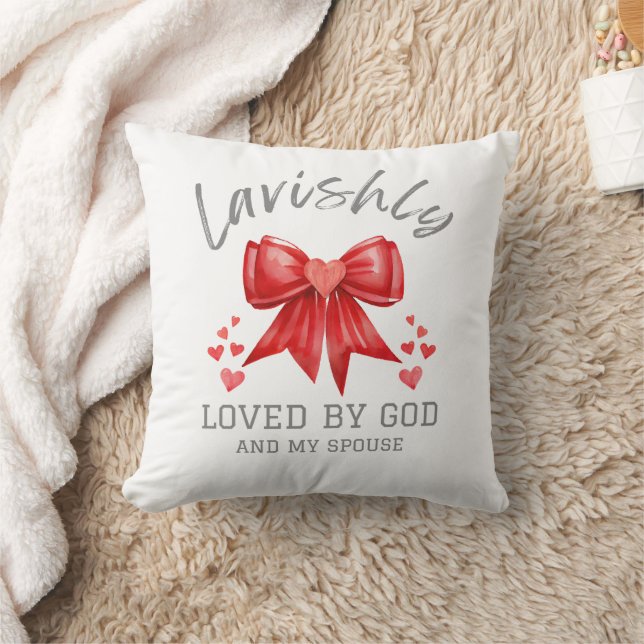 Christian Valentine LAVISHLY LOVED Coquette Bow Cushion (Blanket)