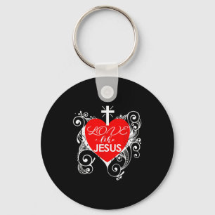 Christian Valentine -love Like Jesus Trendy Heart Key Ring