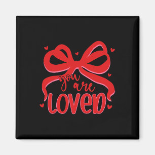 Christian Valentine Loved Coquette Bow Bible Verse Magnet