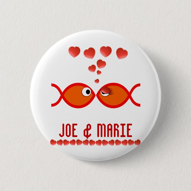 Christian Valentine Symbols - Orange v1 6 Cm Round Badge (Front)