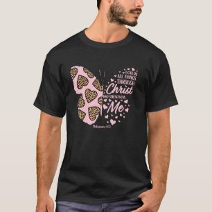 Christian Valentines Day  Butterfly Cheetah Print  T-Shirt